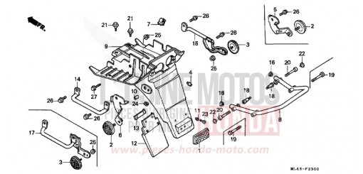 REAR FENDER CB450SJ de 1988